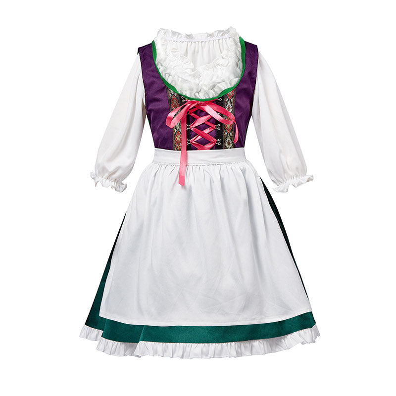 Damen nan dreiteiliges Trachtenkleid Dirndl Kostümset mit Schnürung, tailliertem Rock und abnehmbarer Carmenbluse Echo Archiv