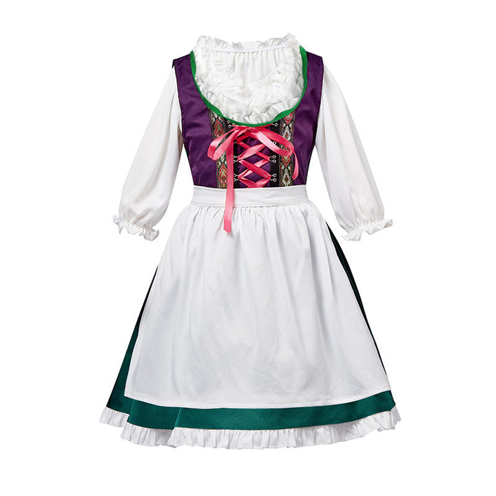 Damen nan dreiteiliges Trachtenkleid Dirndl Kostümset mit Schnürung, tailliertem Rock und abnehmbarer Carmenbluse Echo Archiv