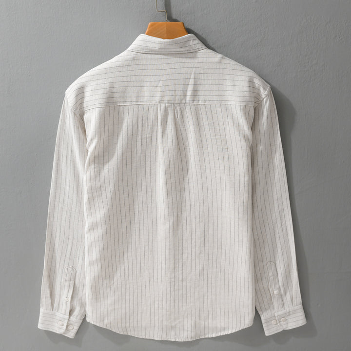 Herren Leichtes Nadelstreifen-Overshirt aus Leinen-Baumwollmix Echoarchiv