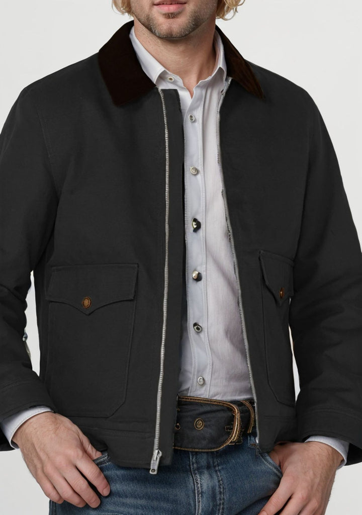 Herren robuste Baumwolljacke mit wärmemantellähnlichem Kragen Echoarchiv