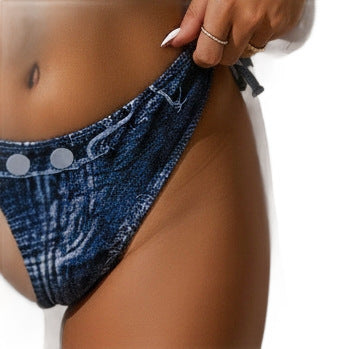 Damen Triangel-Bikini mit Denim-Optik Echo Archiv