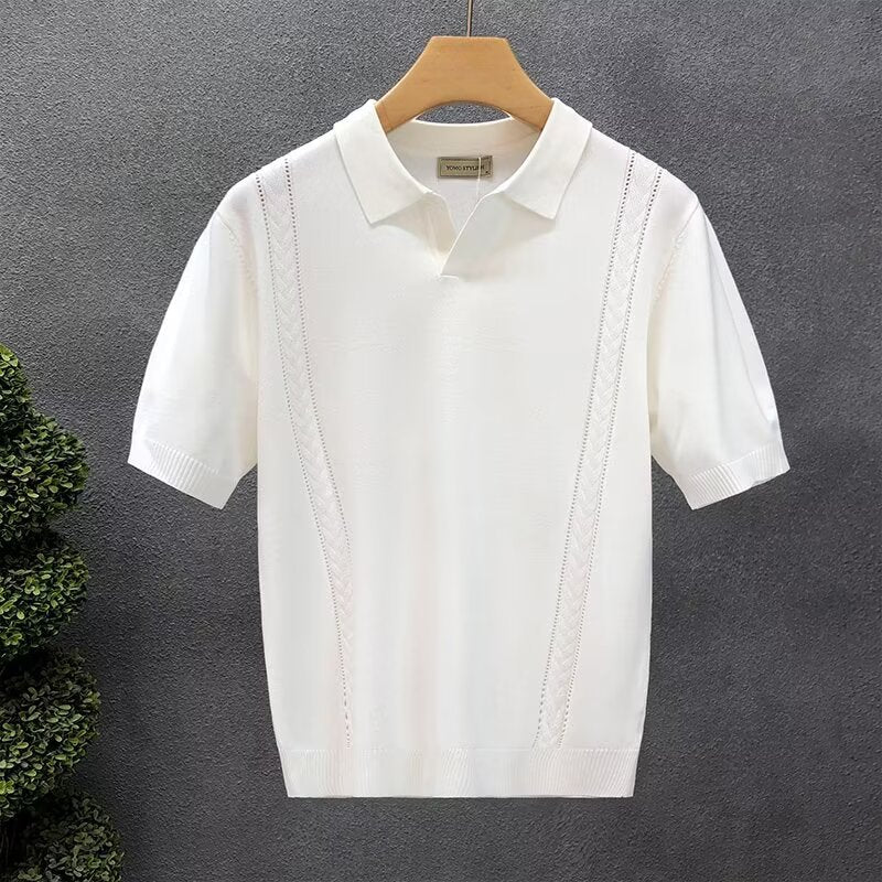 Herrenmode Kurzarm-Polo mit strukturiertem Stricklook Echo Archive