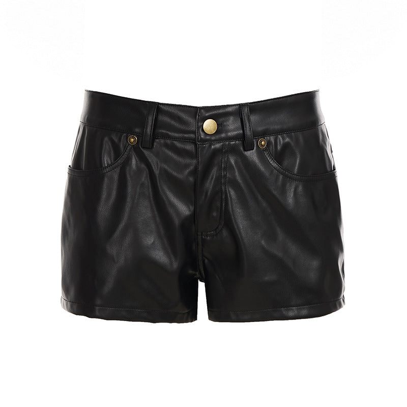 Damen Kunstleder Shorts mit eleganter Passform und praktischen Seitentaschen Echo Archiv