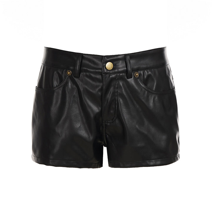 Damen Kunstleder Shorts mit eleganter Passform und praktischen Seitentaschen Echo Archiv