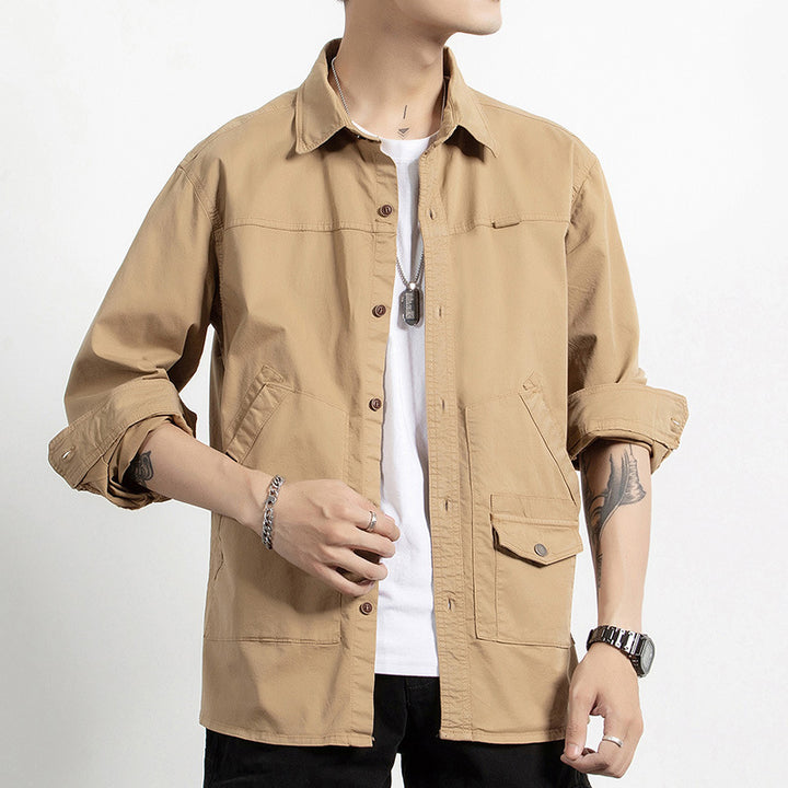 Herren Utility-Hemdjacke aus robustem Baumwoll-Twill mit Mehrfachtaschen Echo Archiv