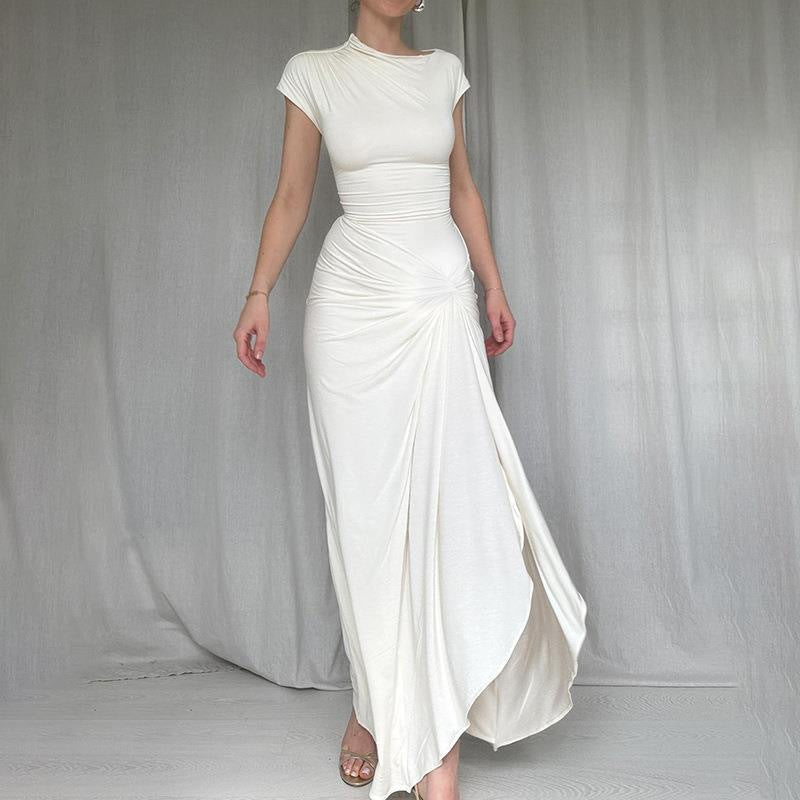 Damen Elegantes Maxikleid mit asymmetrischem Schnitt und dekorativer Drapierung Echo Archiv