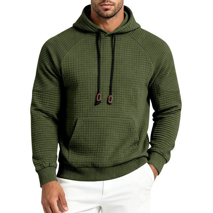 Herren Strukturierter Kapuzenpullover aus Waffeljersey mit Kängurutasche und Raglanärmeln Echoarchiv