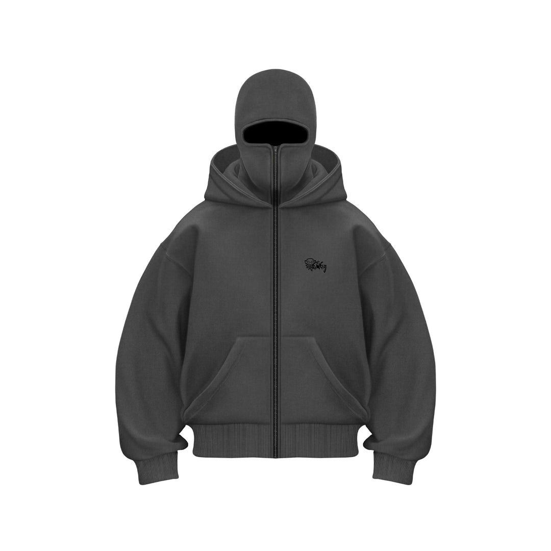 Unisex Kapuzen-Sweatjacke mit vollem Reißverschluss und enganliegender Kapuze – Auréline