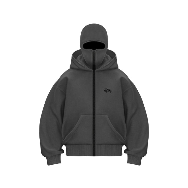 Unisex Kapuzen-Sweatjacke mit vollem Reißverschluss und enganliegender Kapuze – Auréline