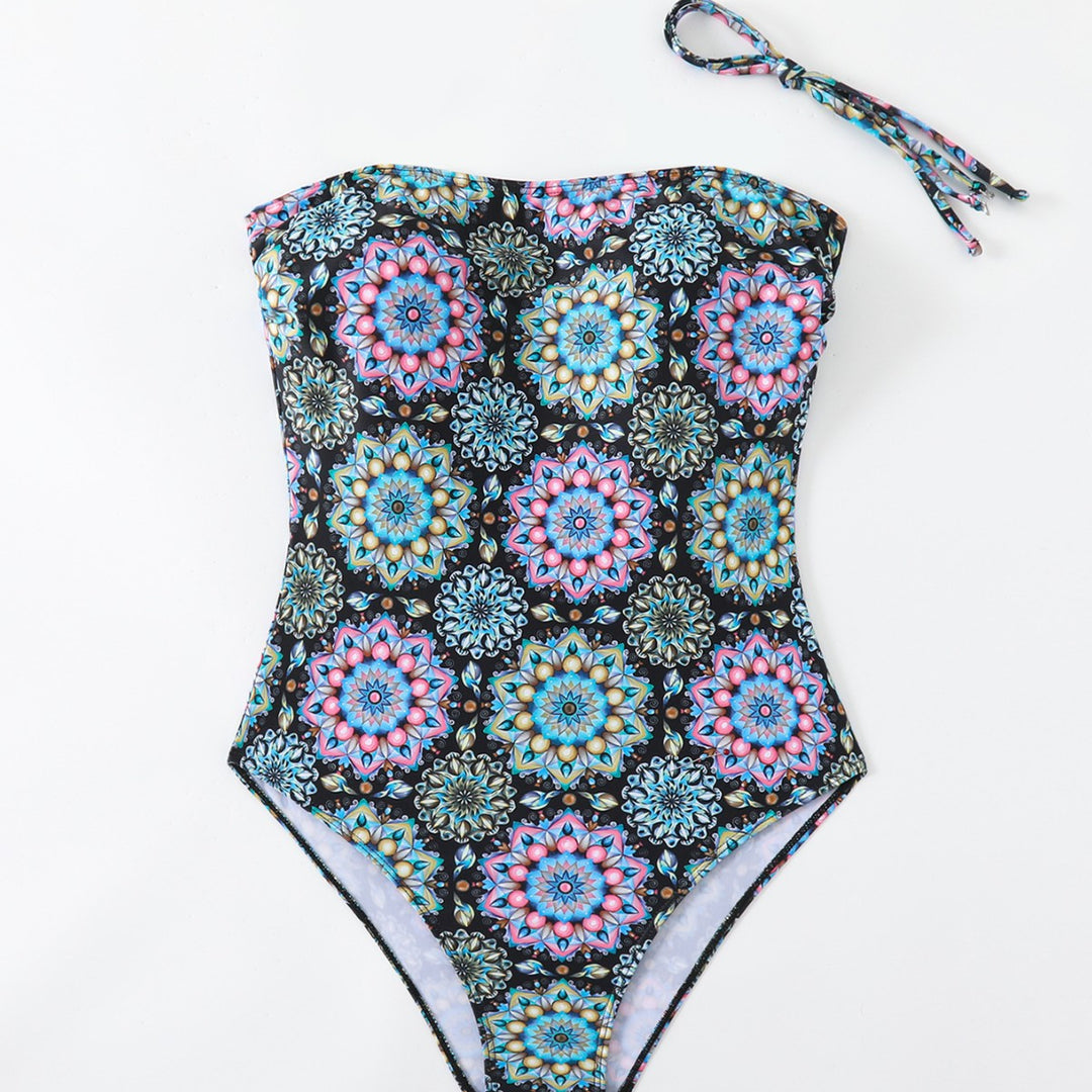 Damen Bandeau-Badeanzug mit einzigartigem Mandala-Muster Echo Archiv