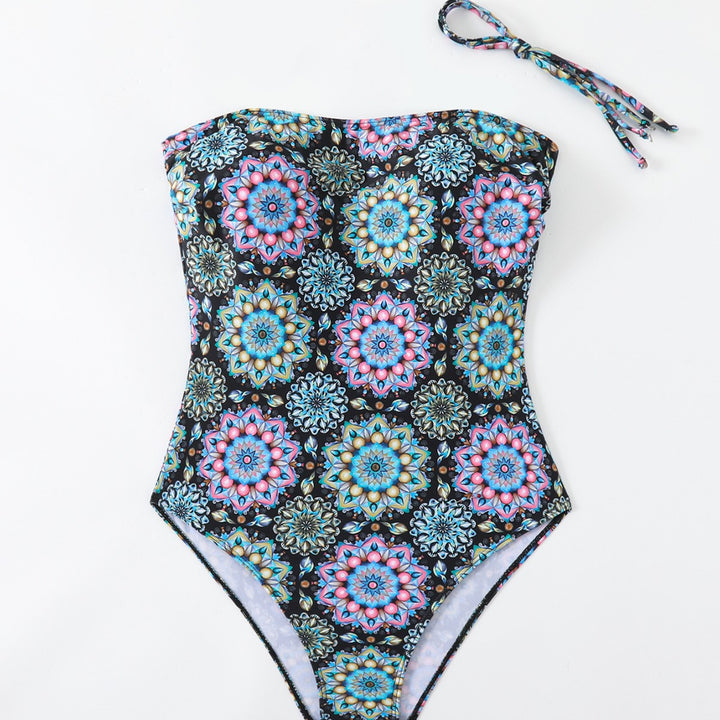 Damen Bandeau-Badeanzug mit einzigartigem Mandala-Muster Echo Archiv