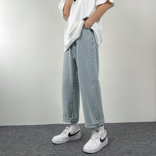 Herren Superweit geschnittene Straight‑Baggy‑Jeans aus schwerem schwarzem Denim mit elastischem Saum Echo Archiv
