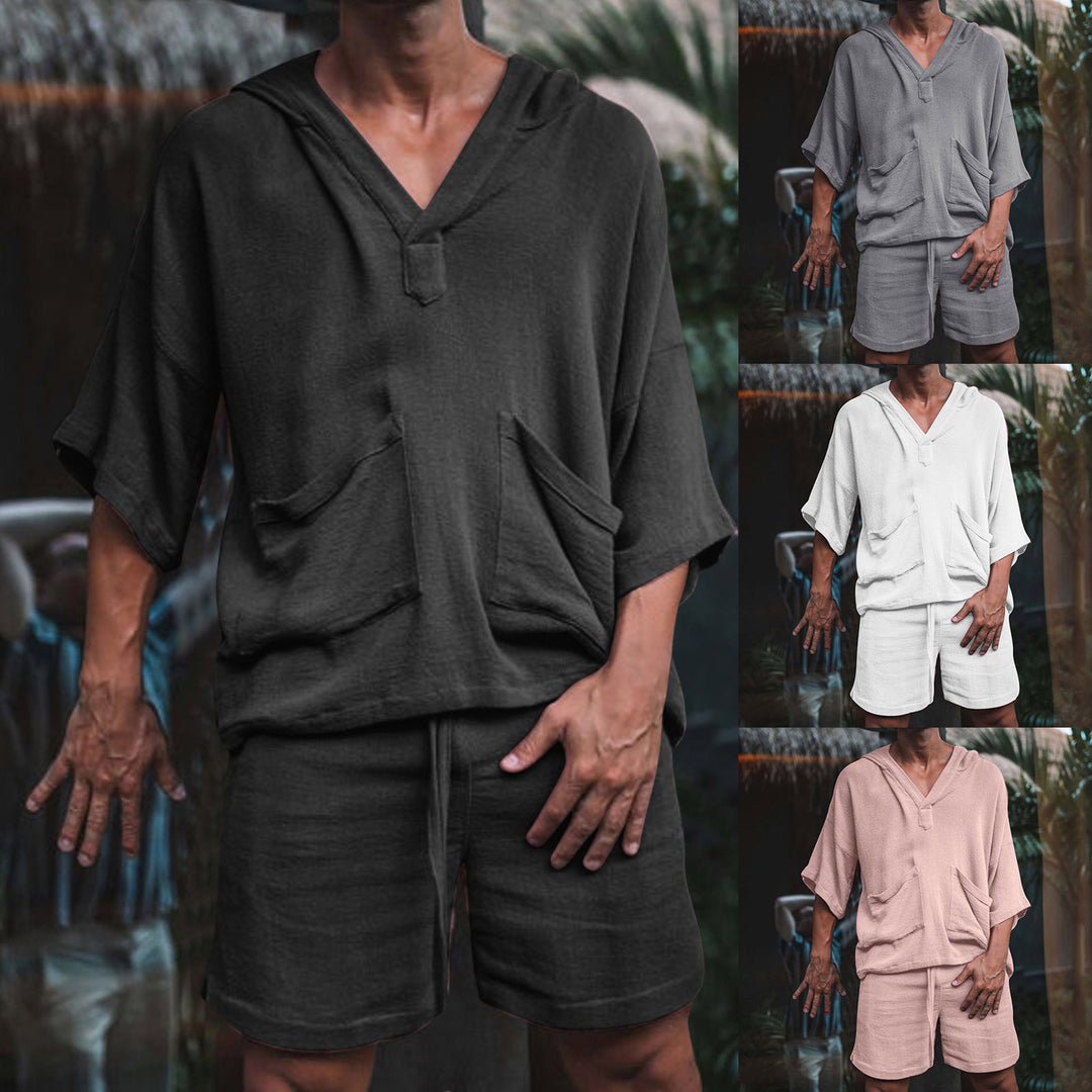 Herren lässiges Kapuzenshirt aus atmungsaktivem Material mit modernen Taschen Echoarchiv