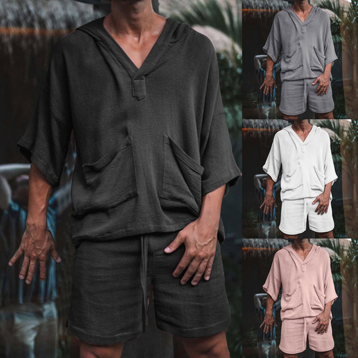 Herren lässiges Kapuzenshirt aus atmungsaktivem Material mit modernen Taschen Echoarchiv