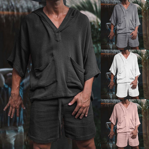 Herren lässiges Kapuzenshirt aus atmungsaktivem Material mit modernen Taschen Echoarchiv