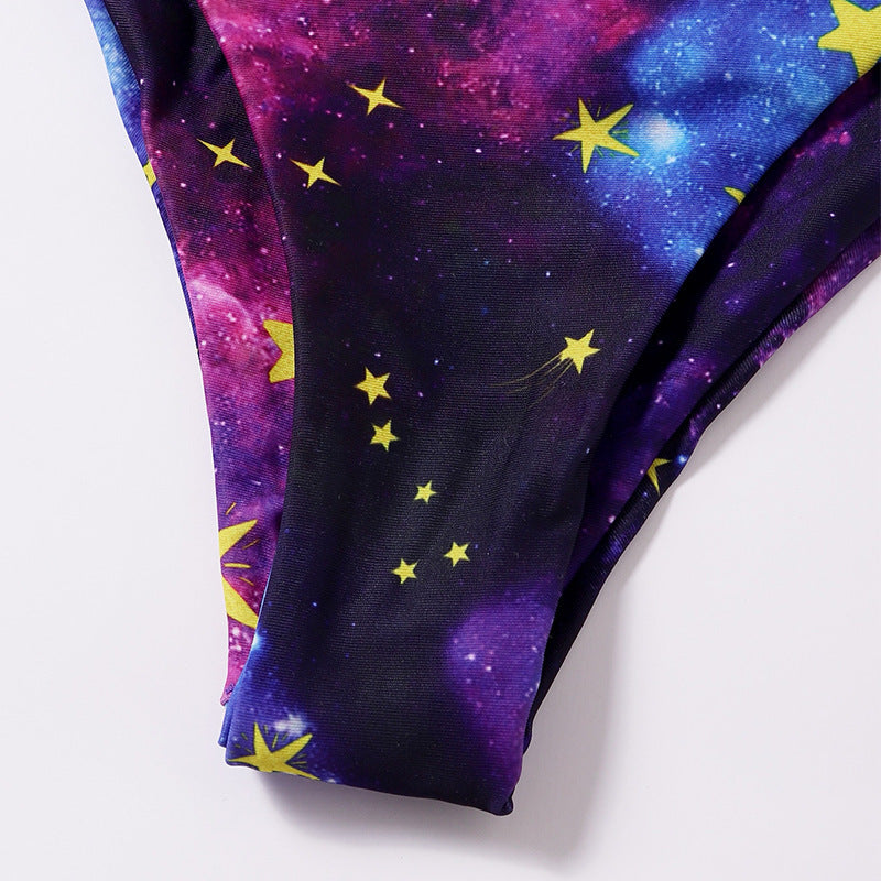 Damen Bikini-Set mit verspieltem Knoten-Design und galaktischem Muster Echo Archiv
