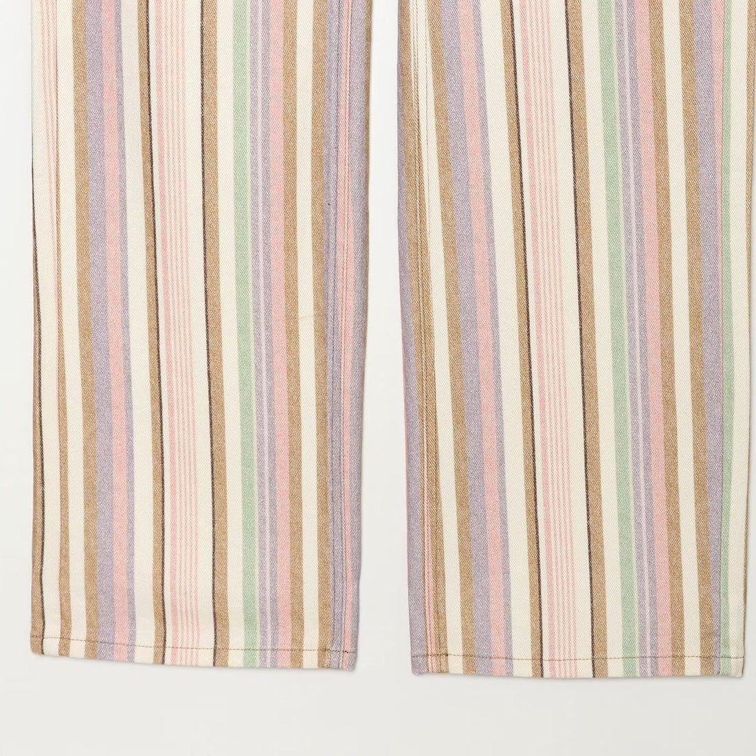 Damen Weite High-Waist-Jeans mit Längsstreifenmuster Echoarchiv