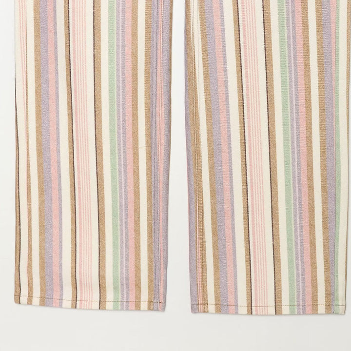 Damen Weite High-Waist-Jeans mit Längsstreifenmuster Echoarchiv