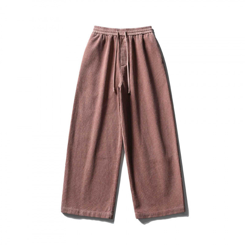 Unisex Weite Cordhose im Relaxed-Fit mit elastischem Bund, Tunnelzug und geradem Bein Echo Archiv