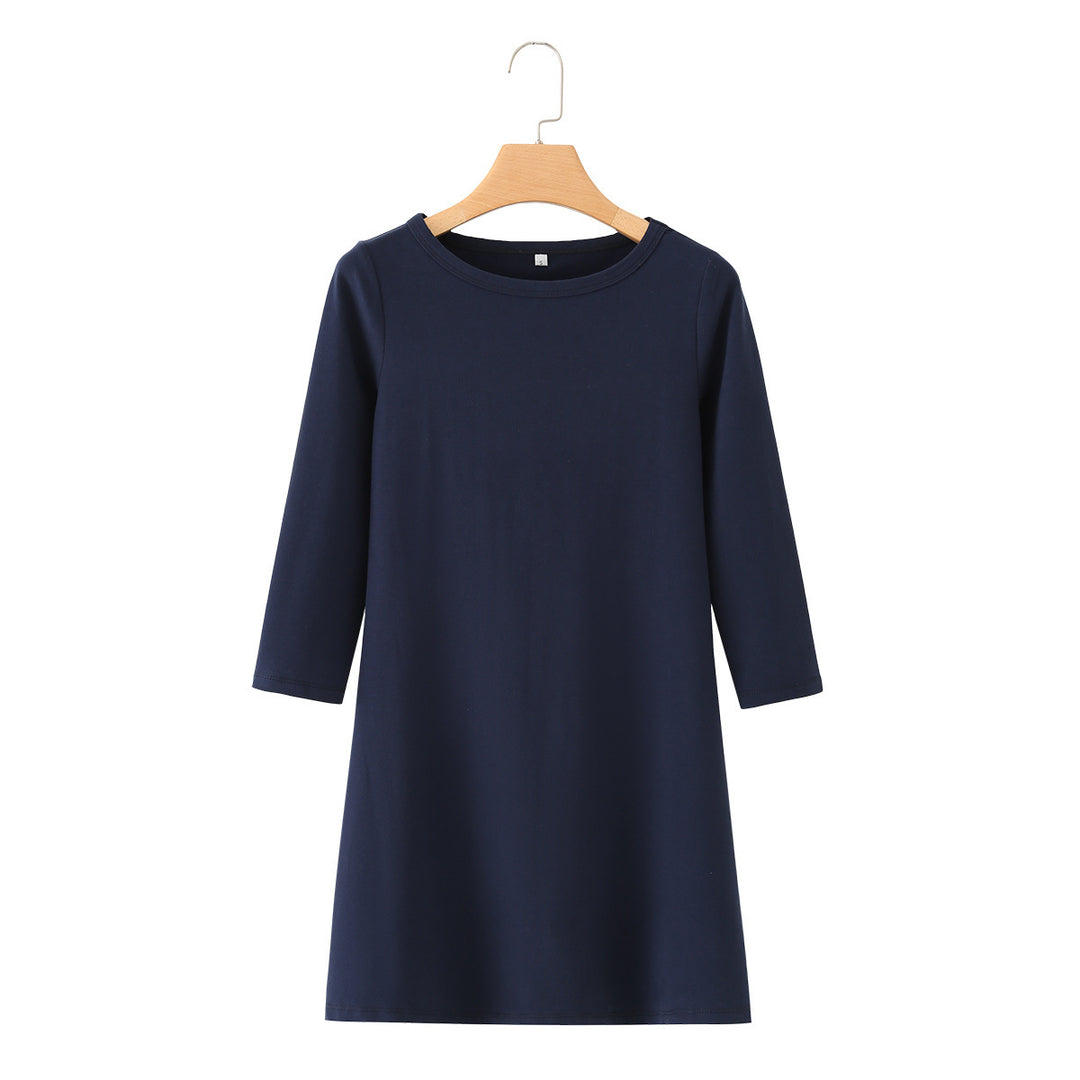 Damen Kuscheliges A-Linien Sweatkleid mit 3/4-Ärmeln und Rundhalsausschnitt Echo Archiv