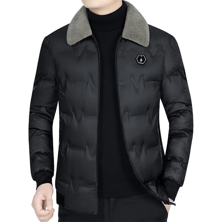 Herren Stepp-Bomberjacke mit Teddykragen und winddichter Außenhülle – Brevano