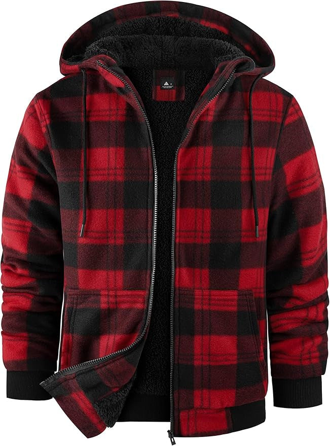 Herren gefütterte Flanelljacke mit urbanem Karomuster Echoarchiv