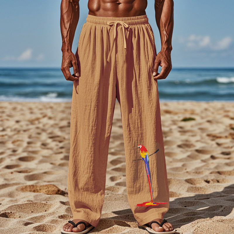 Herren lässige Sommerhose mit buntem Motiv Echoarchiv