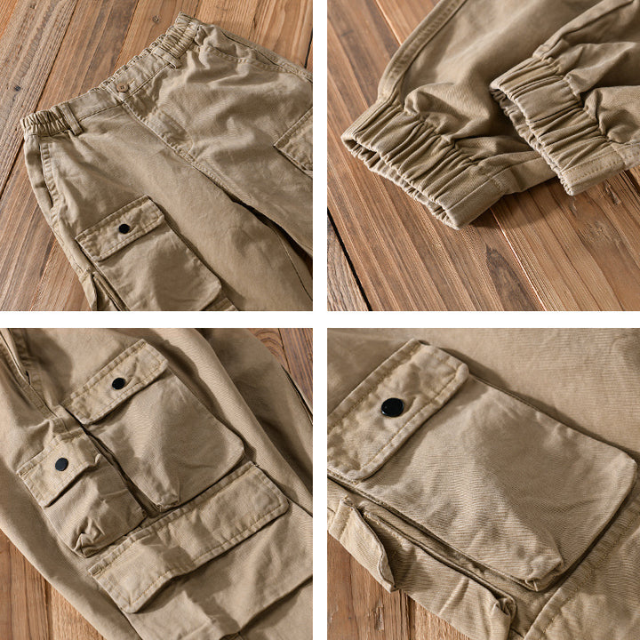 Herren Utility-Cargo-Jogger mit verstärkten Beintaschen und elastischem Knöchelbund Echoarchiv