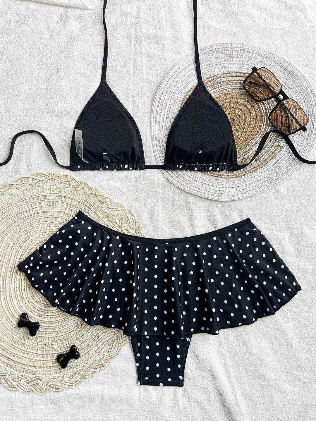 Damen Triangel-Bikini mit verspieltem Rüschensaum Echo Archiv