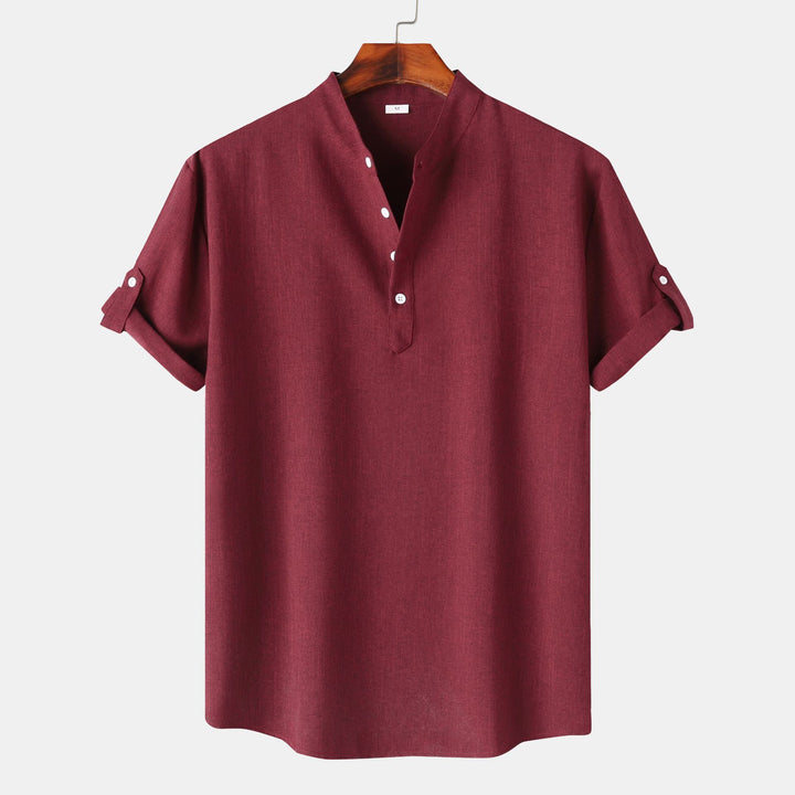 Herren Kurzarmhemd mit innovativem Henley-Ausschnitt und lässigem Design Echoarchiv
