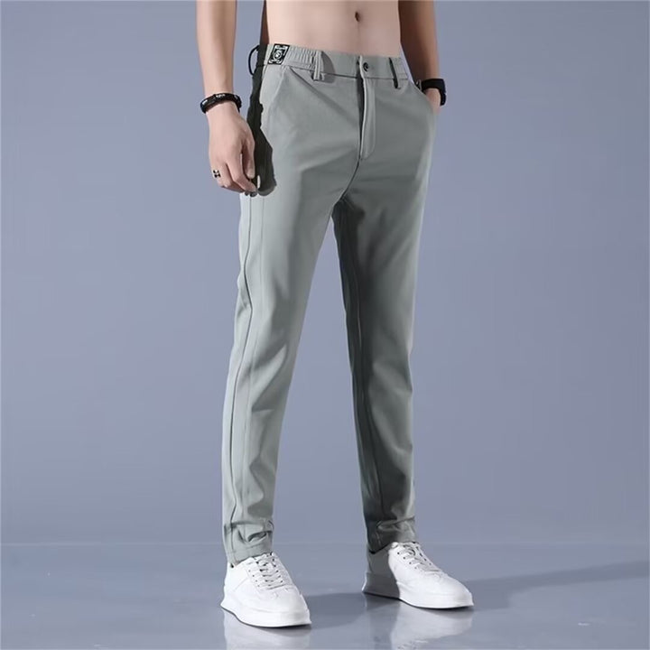 Herren moderne sportliche Chino-Hose mit elastischem Bund und funktionalen Taschen Echoarchiv