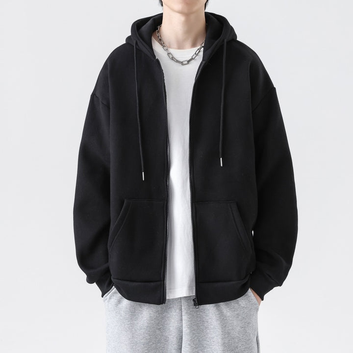 Herren Kapuzensweatjacke mit durchgehendem Reißverschluss und legerer Passform Echoarchiv
