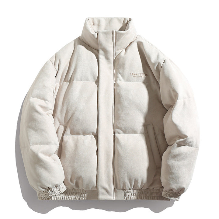 Herren Gefütterte Oversize-Steppjacke mit Stehkragen und Velours-Finish Echo Archiv