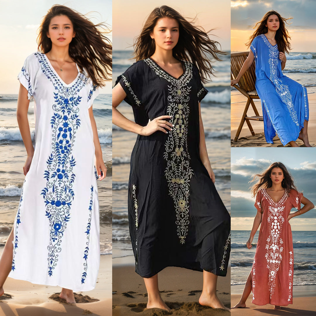 Damen eleganter Strandüberwurf mit filigranem Stickereidesign Echo Archiv