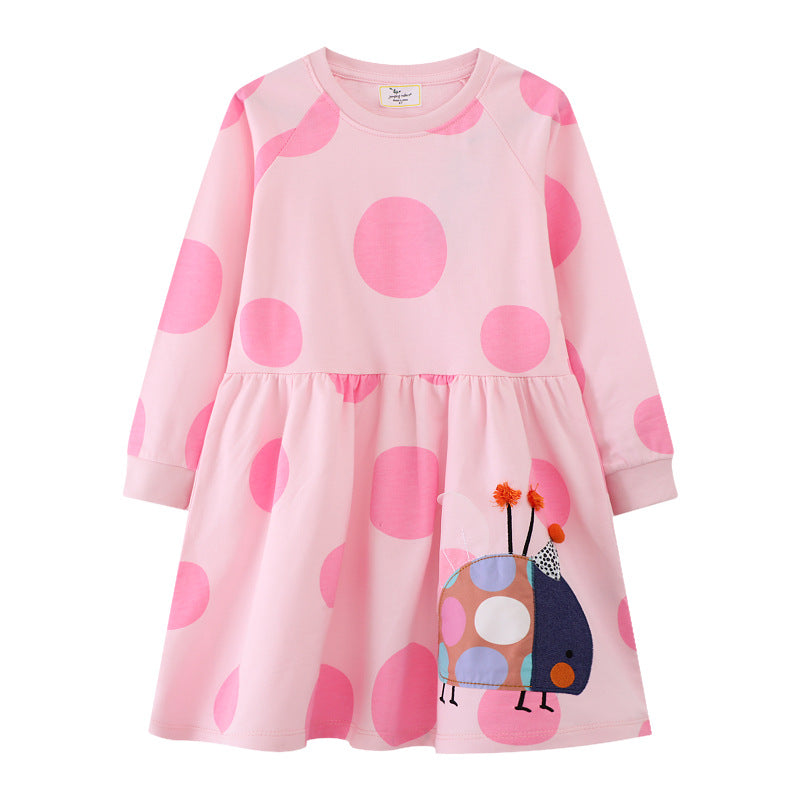Mädchen Langarmkleid mit lustigem Käfermotiv Echo Archiv