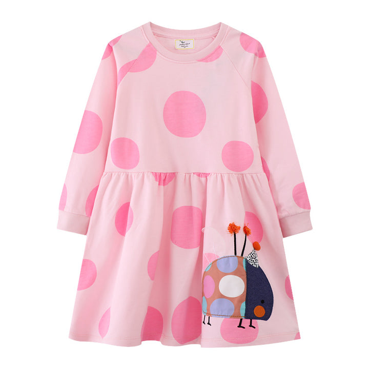 Mädchen Langarmkleid mit lustigem Käfermotiv Echo Archiv