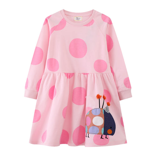 Mädchen Langarmkleid mit lustigem Käfermotiv Echo Archiv