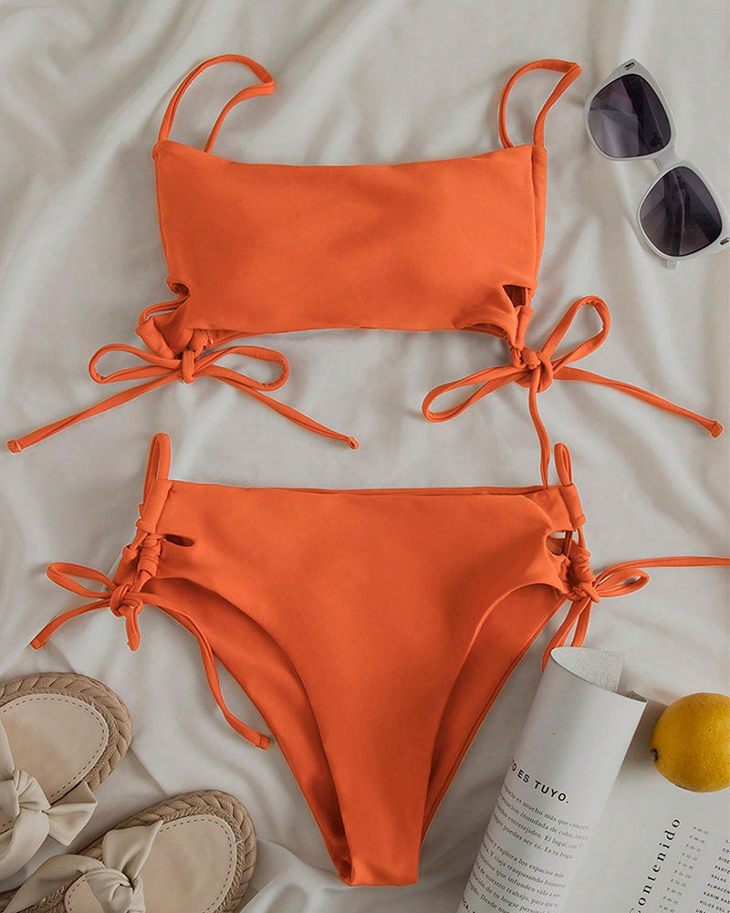 Damen Crop-Top Bikini-Oberteil mit verstellbaren Bindebändern Echo Archiv