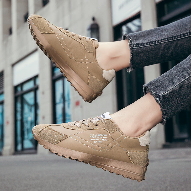 Damen nan leichte Retro-Laufsneaker aus Lederimitat und Velours mit gepolsterter Fersenstütze und rutschfester Profilsohle Echo Archiv