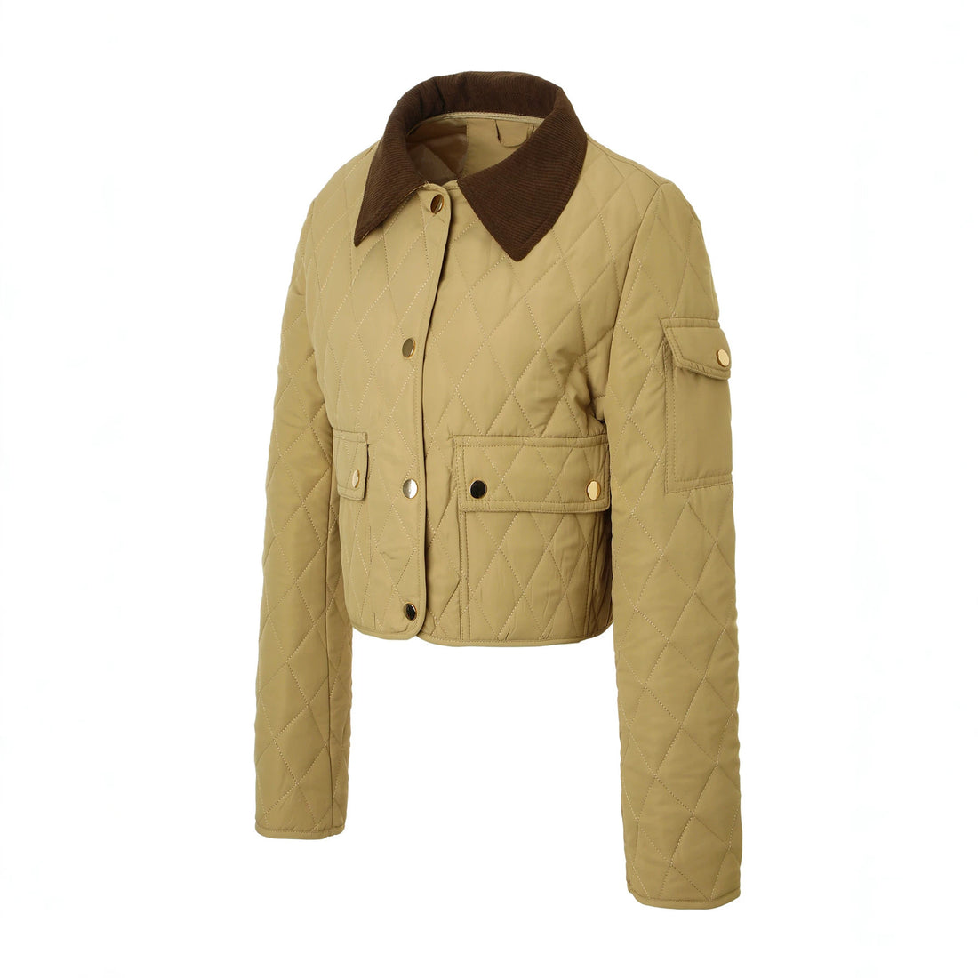 Damen Modische Kurzjacke mit Steppdesign – Célinea