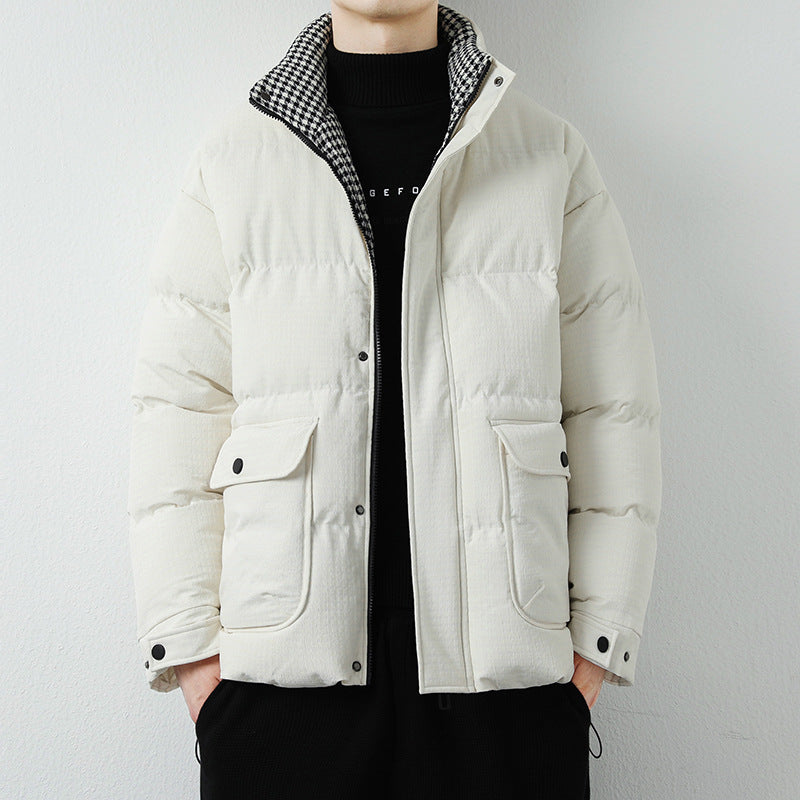 Herren Modische Pufferjacke mit Karokragen Echo Archiv