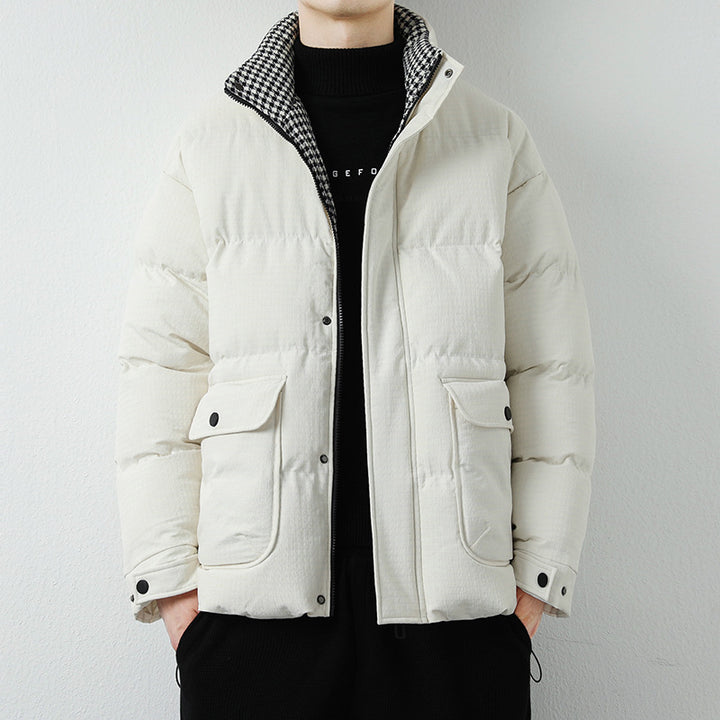Herren Modische Pufferjacke mit Karokragen Echo Archiv