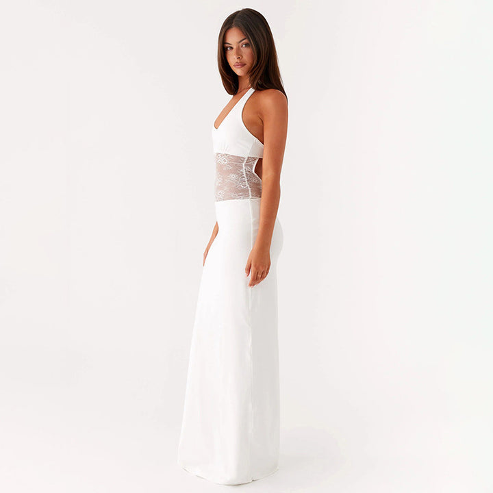Damen Elegantes Maxikleid mit romantischer Spitzenmitte Echo Archiv