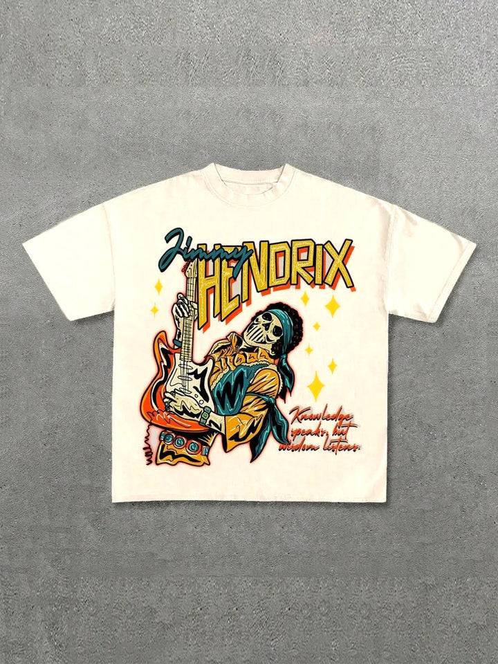 Damen Grafik T-Shirt mit einzigartigem Skelettdesign und kreativem Schriftzug Echo Archiv