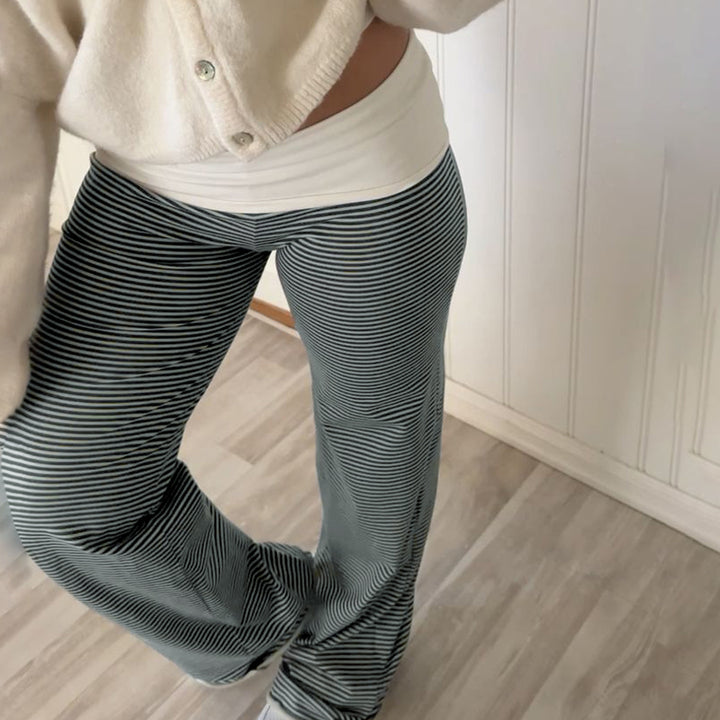 Damen Modische, komfortable Lounge-Hose mit Streifenmuster und elastischem Bund Echo Archiv