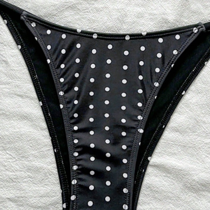 Damen Triangel-Bikini mit modischem Punkten-Design und verstellbaren Bindebändern Echo Archiv