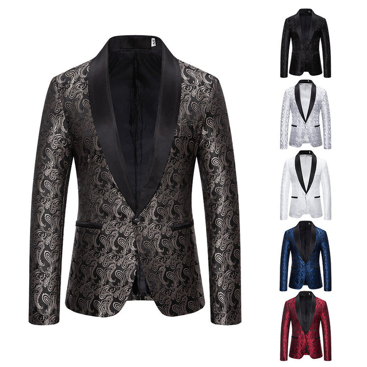 Herren eleganter Smokingblazer mit luxuriösem Paisley-Muster Echoarchiv