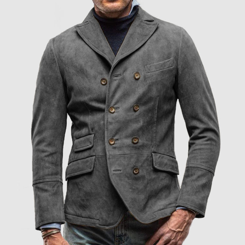 Herren modische Premium Wildlederjacke im Layering-Stil Echoarchiv