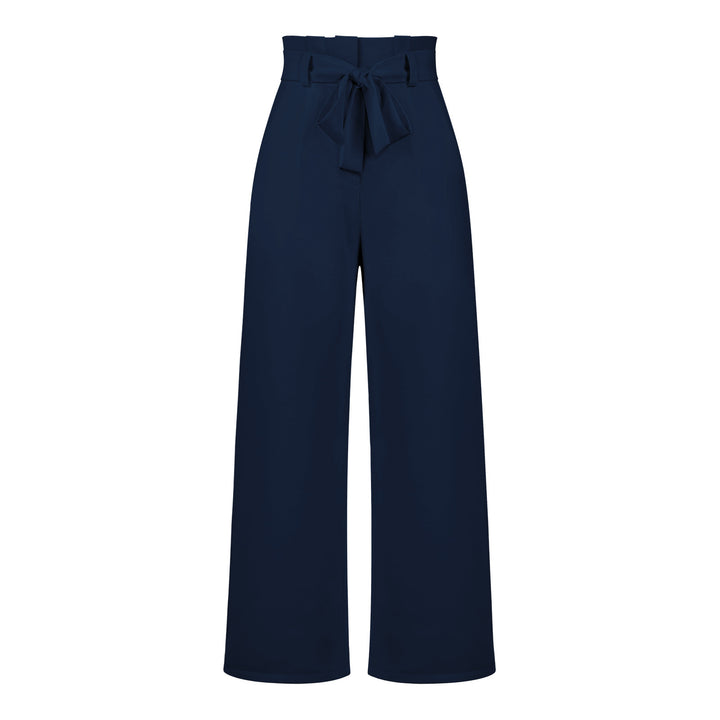 Damen hochtaillierte Paperbag-Hose mit weitem Bein und Taillengürtel – Avérine