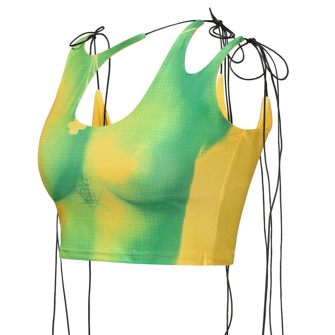 Damen Crop-Top mit asymmetrischem Dekolleté und verstellbaren Trägern – Orélia